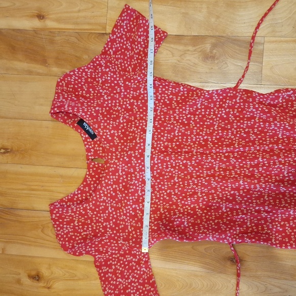 Reformation Saskia Red Ditsy Floral Maxi Dress Size Small Made In California - Picture 6 of 12